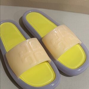 Tory Burch Yellow and Cream Sandals